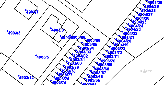 Parcela st. 4903/85 v KÚ Jihlava, Katastrální mapa