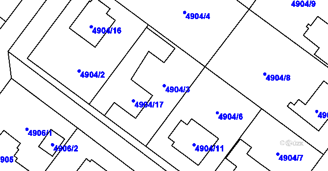 Parcela st. 4904/3 v KÚ Jihlava, Katastrální mapa