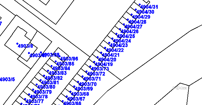 Parcela st. 4904/21 v KÚ Jihlava, Katastrální mapa