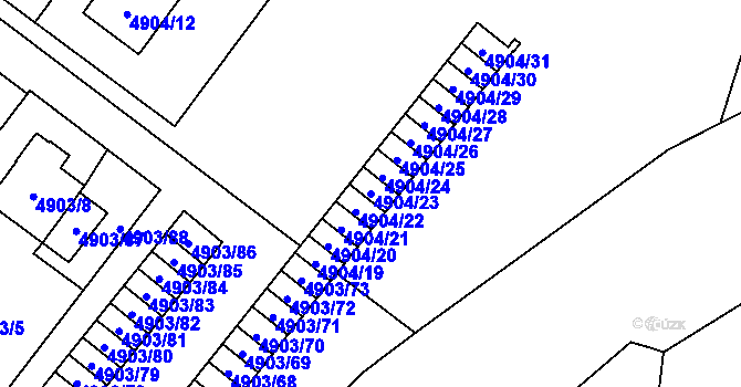Parcela st. 4904/23 v KÚ Jihlava, Katastrální mapa