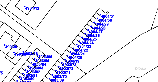 Parcela st. 4904/24 v KÚ Jihlava, Katastrální mapa
