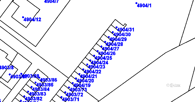 Parcela st. 4904/26 v KÚ Jihlava, Katastrální mapa