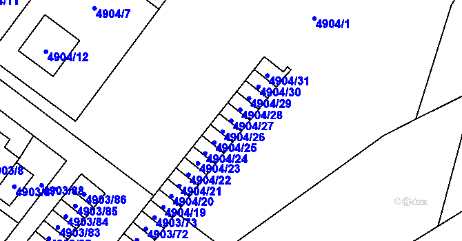Parcela st. 4904/27 v KÚ Jihlava, Katastrální mapa