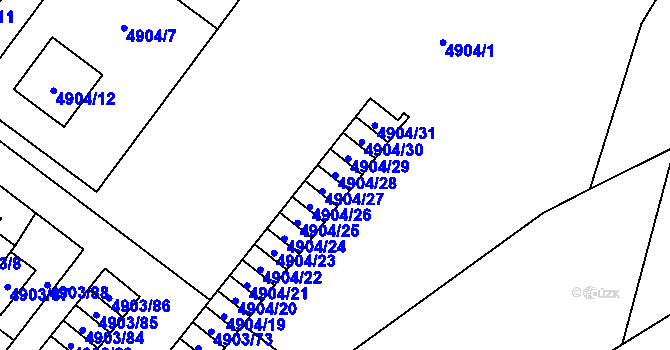 Parcela st. 4904/28 v KÚ Jihlava, Katastrální mapa
