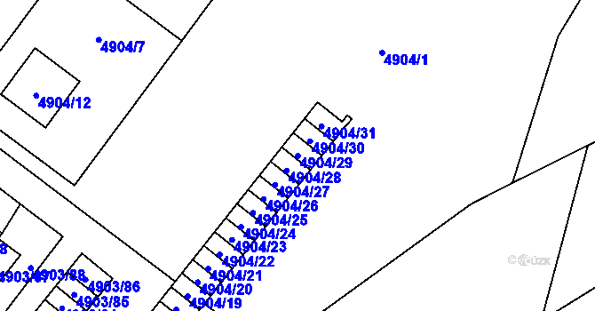 Parcela st. 4904/29 v KÚ Jihlava, Katastrální mapa
