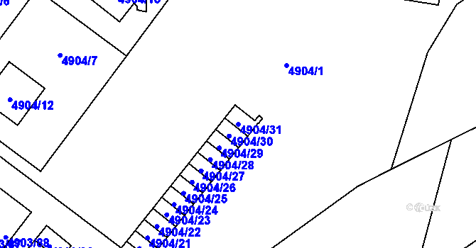Parcela st. 4904/31 v KÚ Jihlava, Katastrální mapa