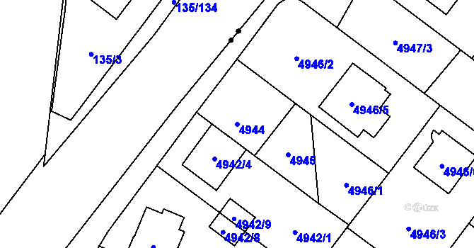 Parcela st. 4944 v KÚ Jihlava, Katastrální mapa