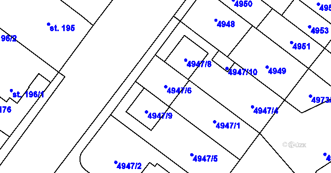 Parcela st. 4947/6 v KÚ Jihlava, Katastrální mapa