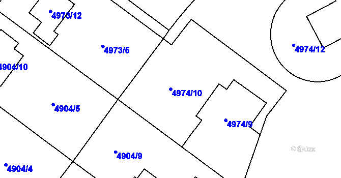Parcela st. 4974/10 v KÚ Jihlava, Katastrální mapa