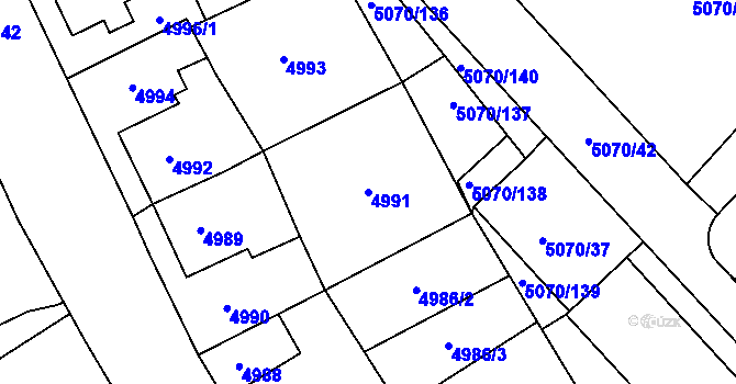 Parcela st. 4991 v KÚ Jihlava, Katastrální mapa