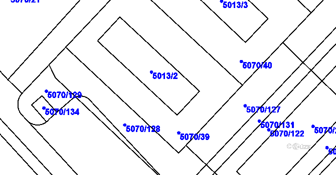 Parcela st. 5013/5 v KÚ Jihlava, Katastrální mapa