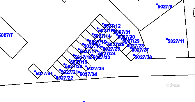 Parcela st. 5027/24 v KÚ Jihlava, Katastrální mapa