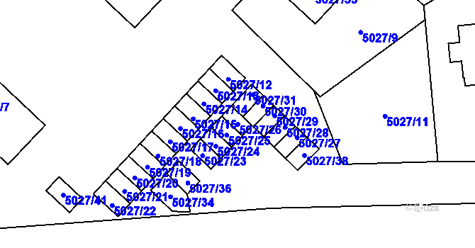 Parcela st. 5027/26 v KÚ Jihlava, Katastrální mapa