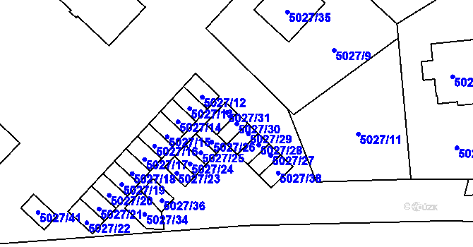 Parcela st. 5027/30 v KÚ Jihlava, Katastrální mapa