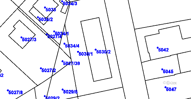Parcela st. 5030/2 v KÚ Jihlava, Katastrální mapa