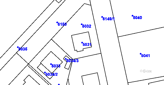Parcela st. 5031 v KÚ Jihlava, Katastrální mapa
