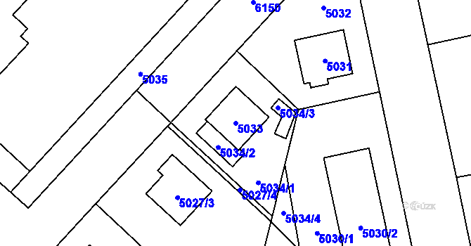Parcela st. 5033 v KÚ Jihlava, Katastrální mapa
