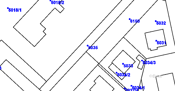 Parcela st. 5035 v KÚ Jihlava, Katastrální mapa
