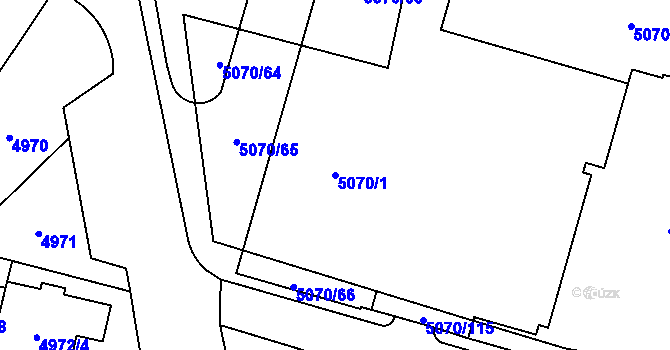 Parcela st. 5070/1 v KÚ Jihlava, Katastrální mapa