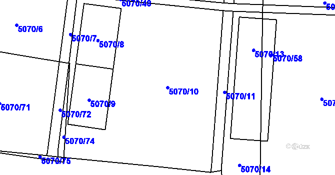 Parcela st. 5070/10 v KÚ Jihlava, Katastrální mapa