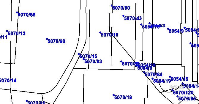 Parcela st. 5070/17 v KÚ Jihlava, Katastrální mapa