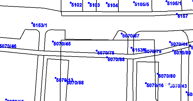 Parcela st. 5070/78 v KÚ Jihlava, Katastrální mapa