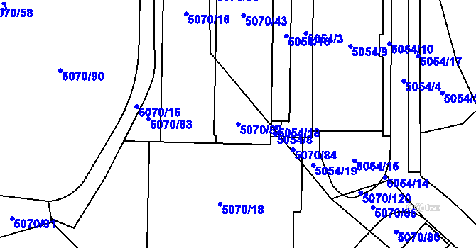 Parcela st. 5070/82 v KÚ Jihlava, Katastrální mapa