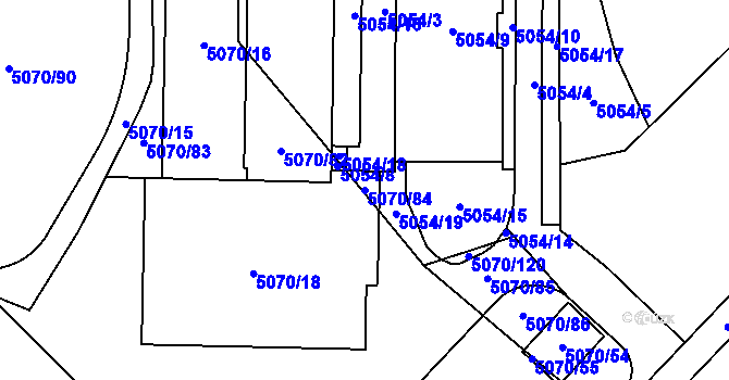Parcela st. 5070/84 v KÚ Jihlava, Katastrální mapa