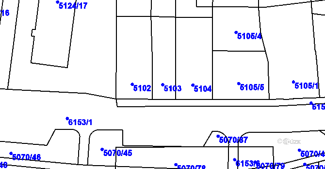 Parcela st. 5103 v KÚ Jihlava, Katastrální mapa