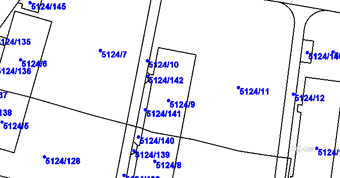 Parcela st. 5124/9 v KÚ Jihlava, Katastrální mapa