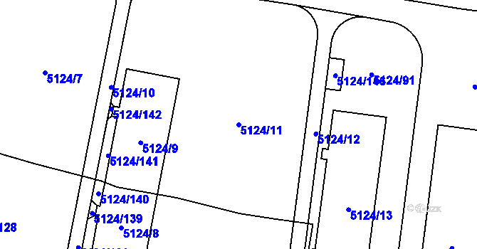 Parcela st. 5124/11 v KÚ Jihlava, Katastrální mapa