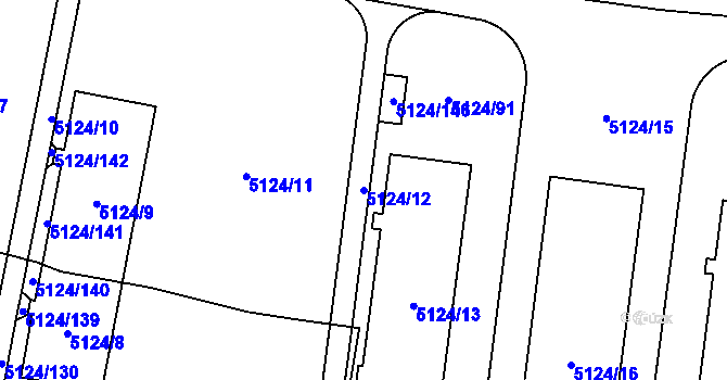Parcela st. 5124/12 v KÚ Jihlava, Katastrální mapa