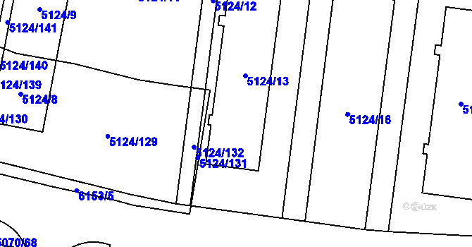 Parcela st. 5124/13 v KÚ Jihlava, Katastrální mapa