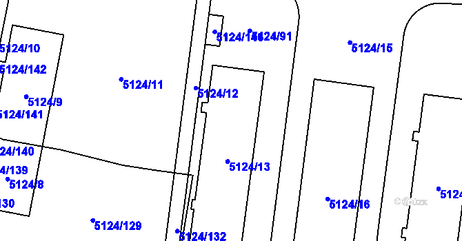Parcela st. 5124/14 v KÚ Jihlava, Katastrální mapa