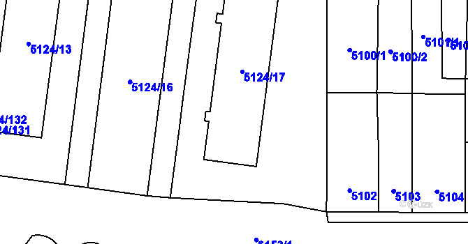 Parcela st. 5124/17 v KÚ Jihlava, Katastrální mapa