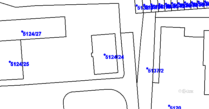 Parcela st. 5124/24 v KÚ Jihlava, Katastrální mapa