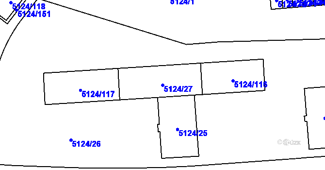 Parcela st. 5124/27 v KÚ Jihlava, Katastrální mapa