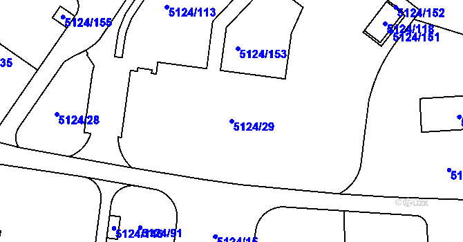 Parcela st. 5124/29 v KÚ Jihlava, Katastrální mapa