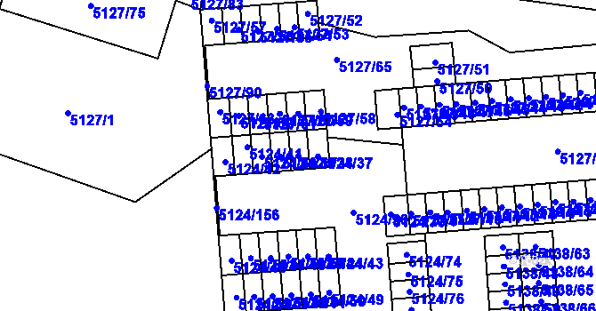 Parcela st. 5124/38 v KÚ Jihlava, Katastrální mapa