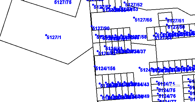 Parcela st. 5124/42 v KÚ Jihlava, Katastrální mapa