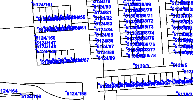 Parcela st. 5124/88 v KÚ Jihlava, Katastrální mapa
