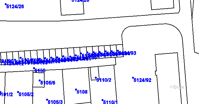 Parcela st. 5124/96 v KÚ Jihlava, Katastrální mapa