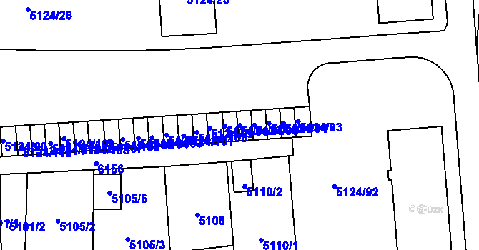Parcela st. 5124/97 v KÚ Jihlava, Katastrální mapa