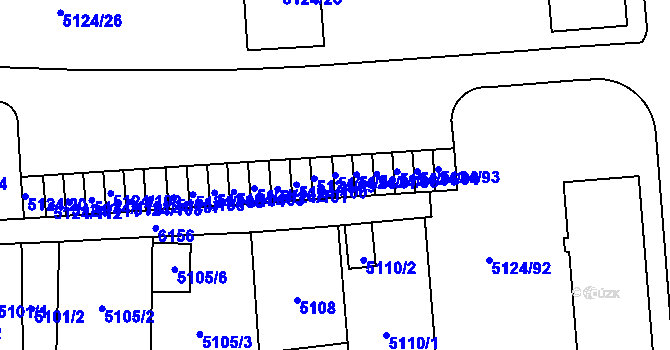 Parcela st. 5124/98 v KÚ Jihlava, Katastrální mapa