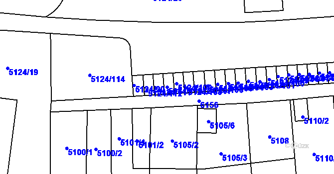 Parcela st. 5124/110 v KÚ Jihlava, Katastrální mapa