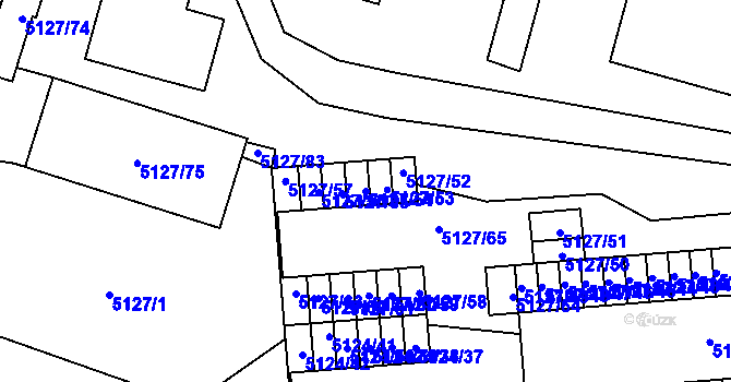 Parcela st. 5127/54 v KÚ Jihlava, Katastrální mapa