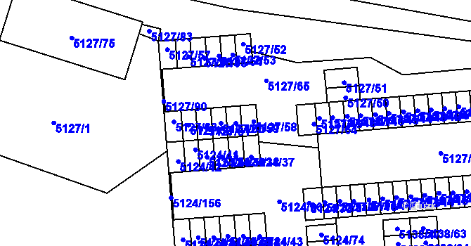 Parcela st. 5127/59 v KÚ Jihlava, Katastrální mapa