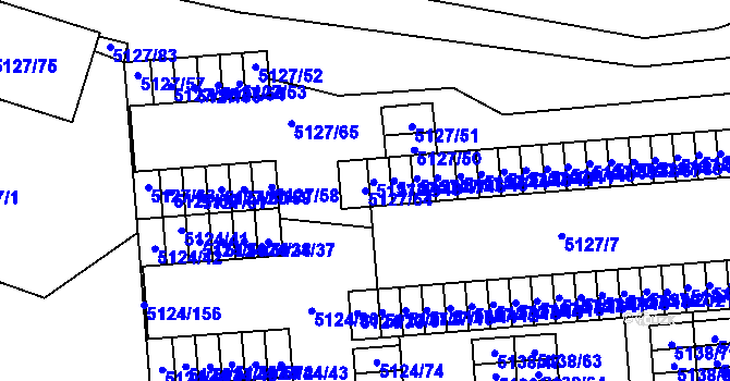 Parcela st. 5127/64 v KÚ Jihlava, Katastrální mapa