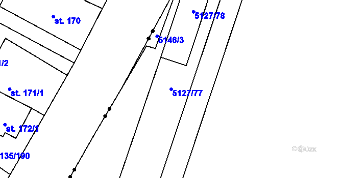 Parcela st. 5127/77 v KÚ Jihlava, Katastrální mapa