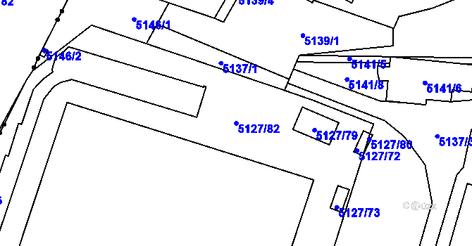 Parcela st. 5127/82 v KÚ Jihlava, Katastrální mapa